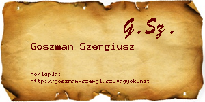 Goszman Szergiusz névjegykártya